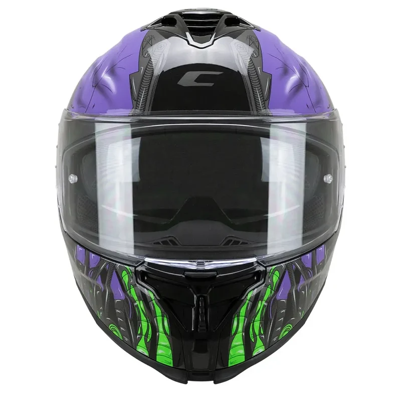 CGM 363G SHOT VILLAIN INTEGRALI CASCHI DI MOTO NERO VIOLA VERDE