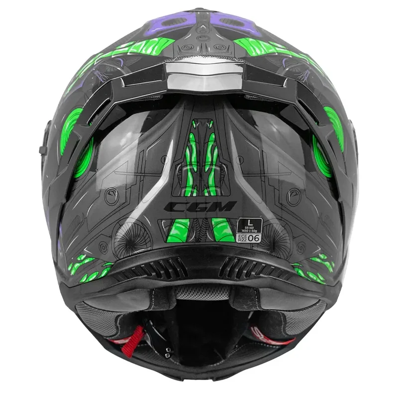 CGM 363G SHOT VILLAIN INTEGRALI CASCHI DI MOTO NERO VIOLA VERDE