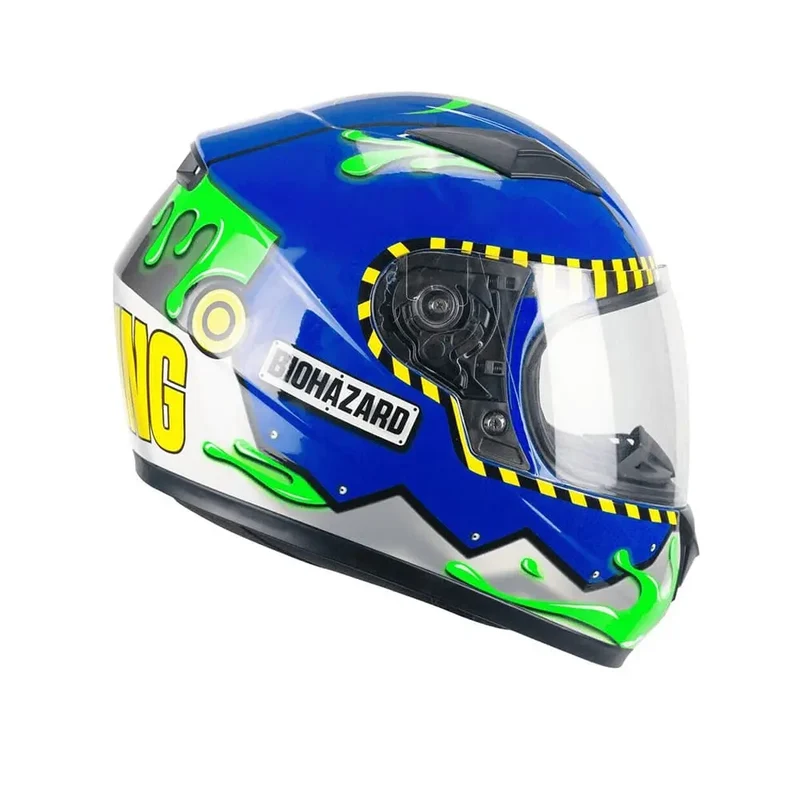 CGM 265R LUCKY BIO JET INFANTIL CASCHI DI MOTO BLU GIALLO VERDE MATE
