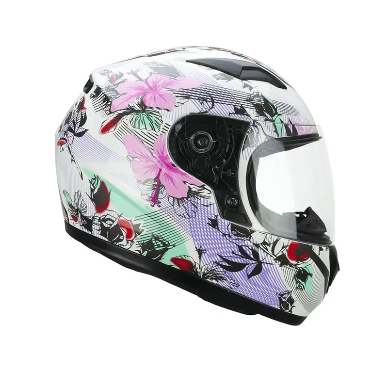 CGM 265S LUCKY MUSIC MOTO INTEGRAL CASCHI DI MOTO BIANCO ROSA