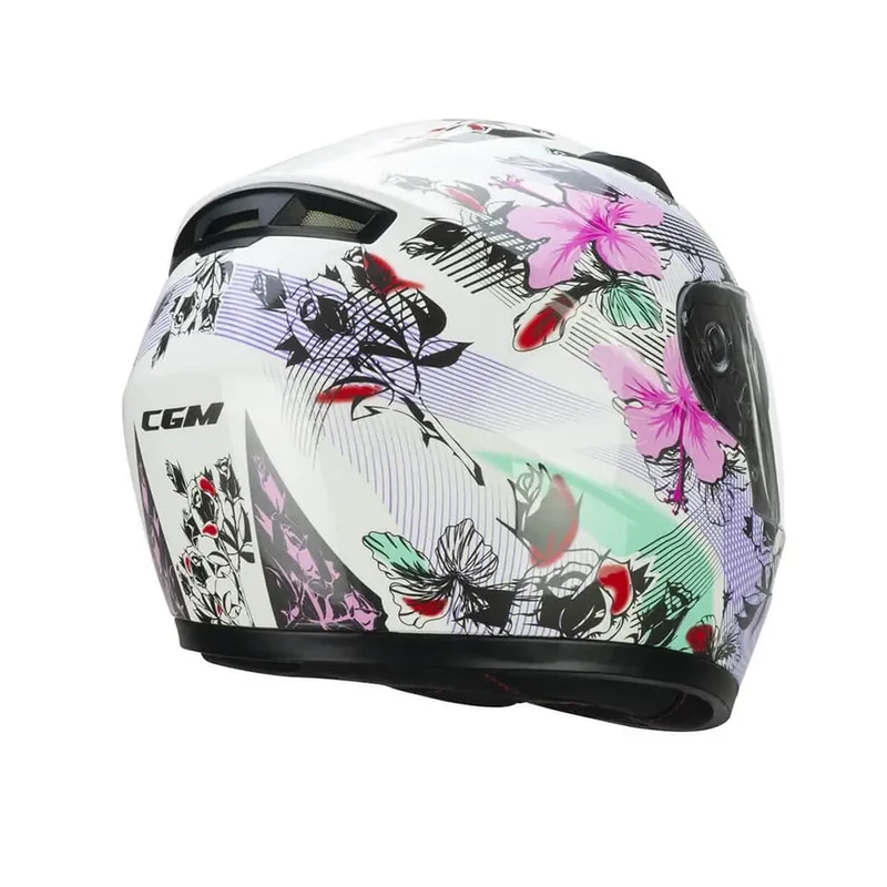 CGM 265S LUCKY MUSIC MOTO INTEGRAL CASCHI DI MOTO BIANCO ROSA