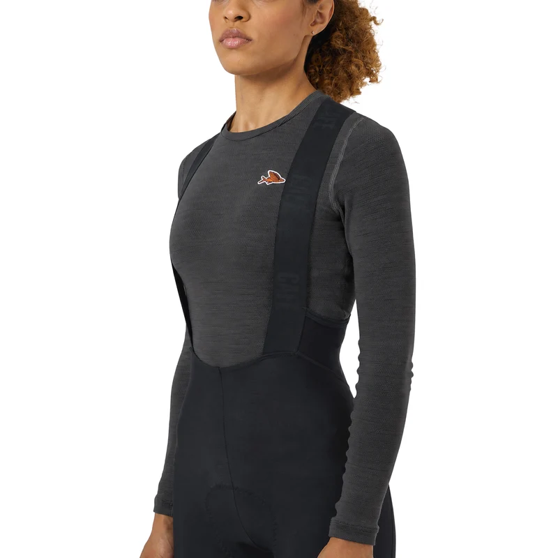 Maglia intima donna maniche lunghe Cafe du Cycliste Judith - Grigio scuro