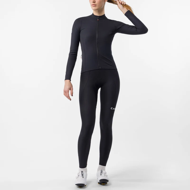 Maglia donna maniche lunghe Castelli Thermowoven - Nero