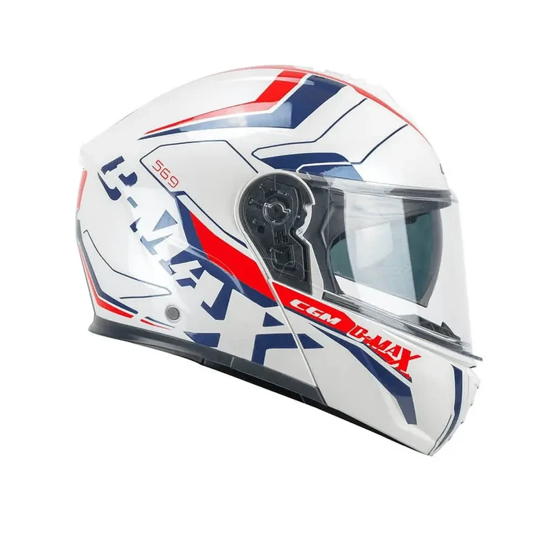 CGM 569G C MAX CITY MODULARE CASCHI DI MOTO BLU BIANCO ROSSO