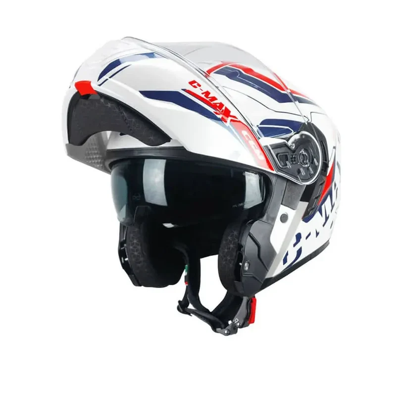 CGM 569G C MAX CITY MODULARE CASCHI DI MOTO BLU BIANCO ROSSO