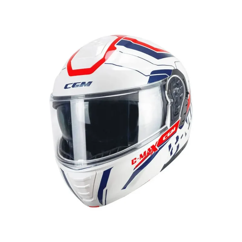 CGM 569G C MAX CITY MODULARE CASCHI DI MOTO BLU BIANCO ROSSO