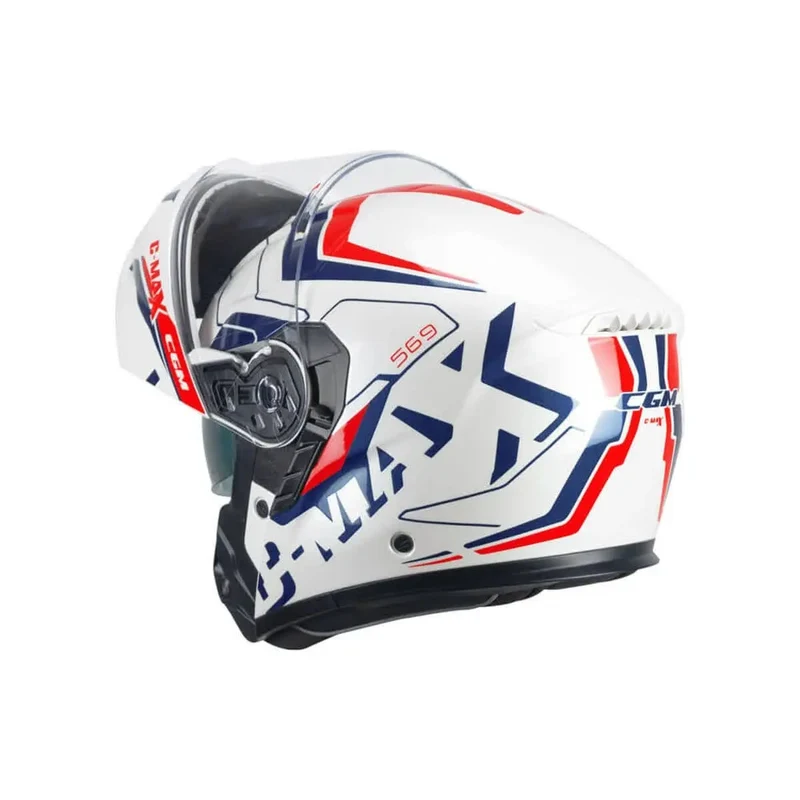 CGM 569G C MAX CITY MODULARE CASCHI DI MOTO BLU BIANCO ROSSO