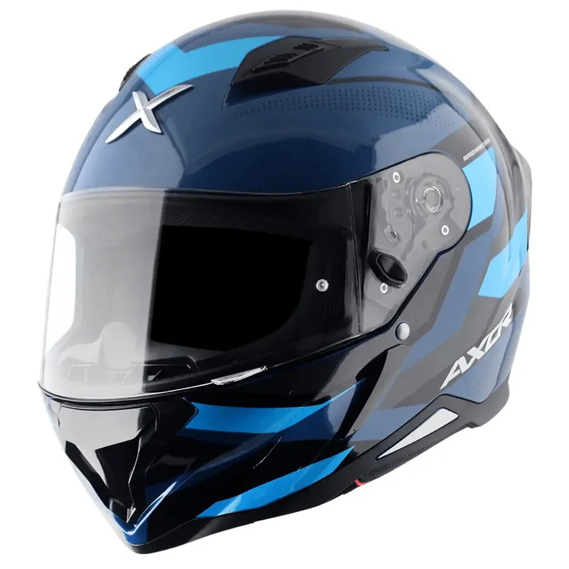 AXOR HUNTER CORNET INTEGRALE CASCHI DI MOTO NERO BLU