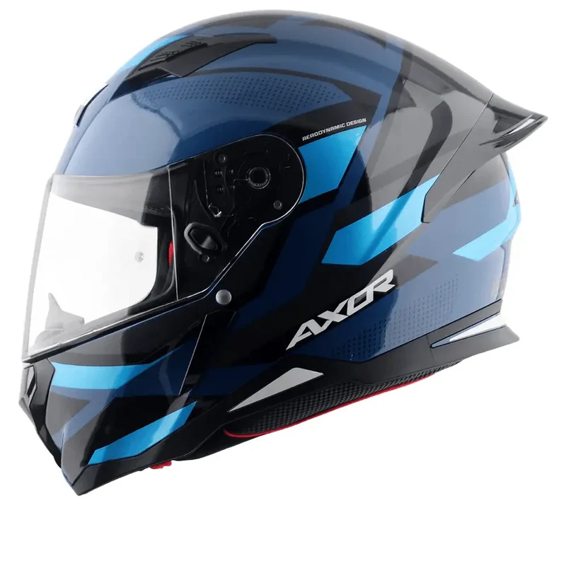 AXOR HUNTER CORNET INTEGRALE CASCHI DI MOTO NERO BLU