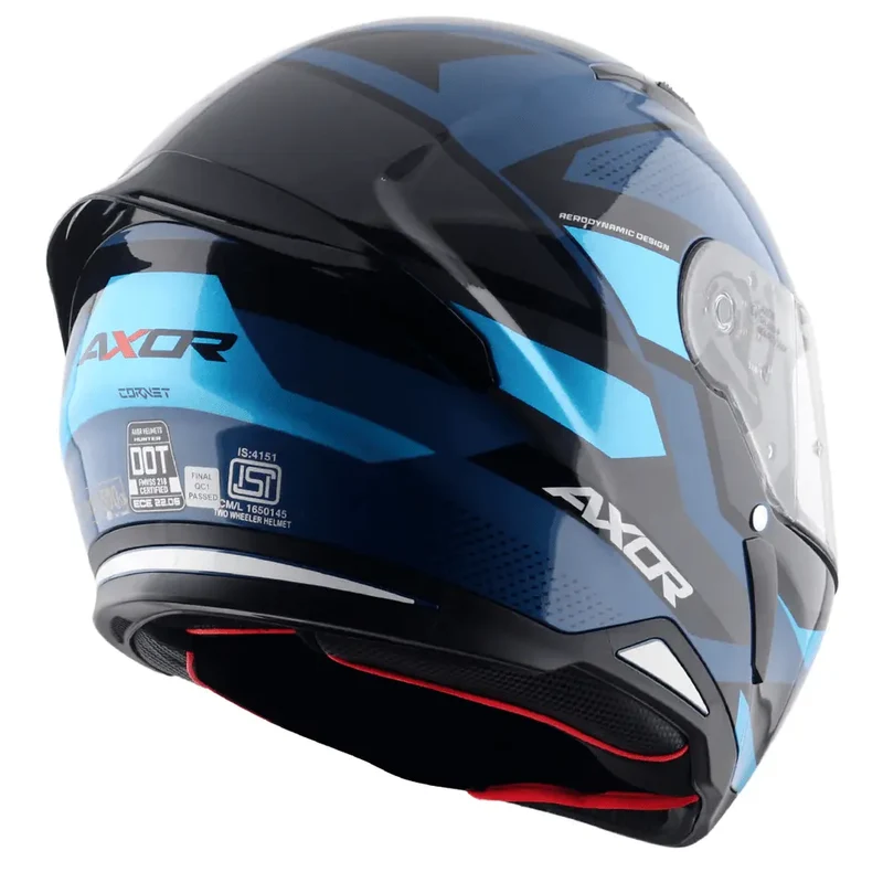 AXOR HUNTER CORNET INTEGRALE CASCHI DI MOTO NERO BLU