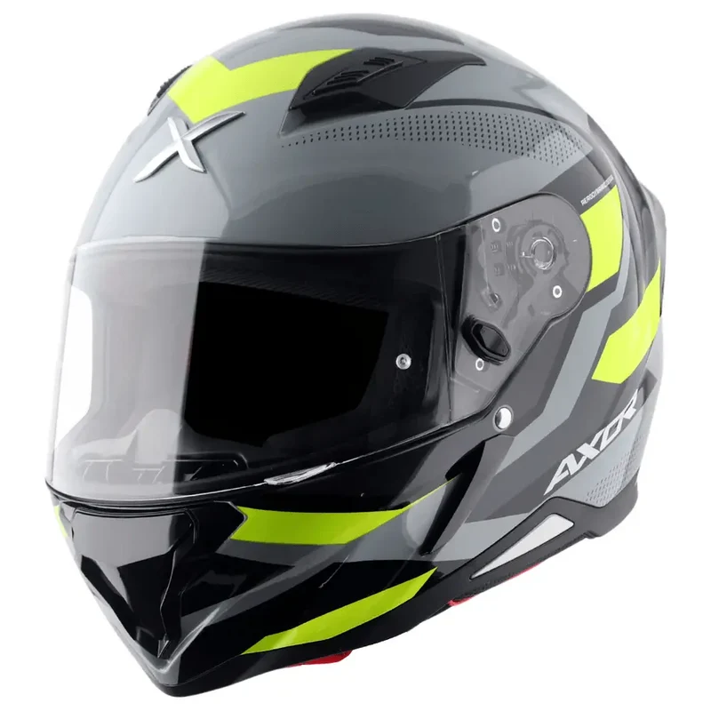 AXOR HUNTER CORNET INTEGRALE CASCHI DI MOTO NERO OPACO GIALLO FLUO