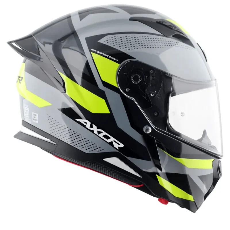 AXOR HUNTER CORNET INTEGRALE CASCHI DI MOTO NERO OPACO GIALLO FLUO