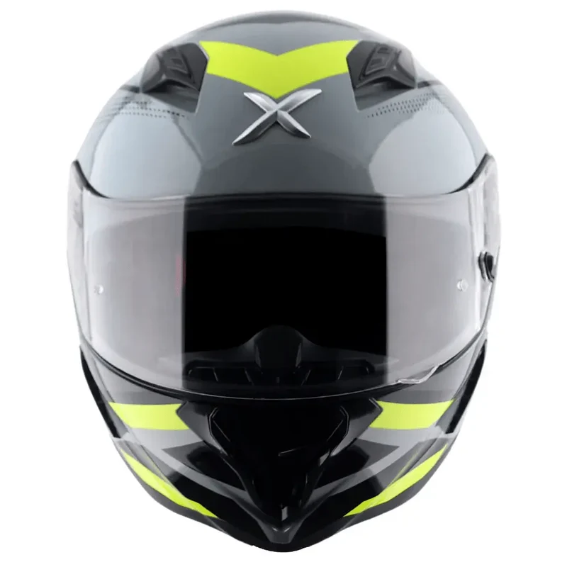 AXOR HUNTER CORNET INTEGRALE CASCHI DI MOTO NERO OPACO GIALLO FLUO