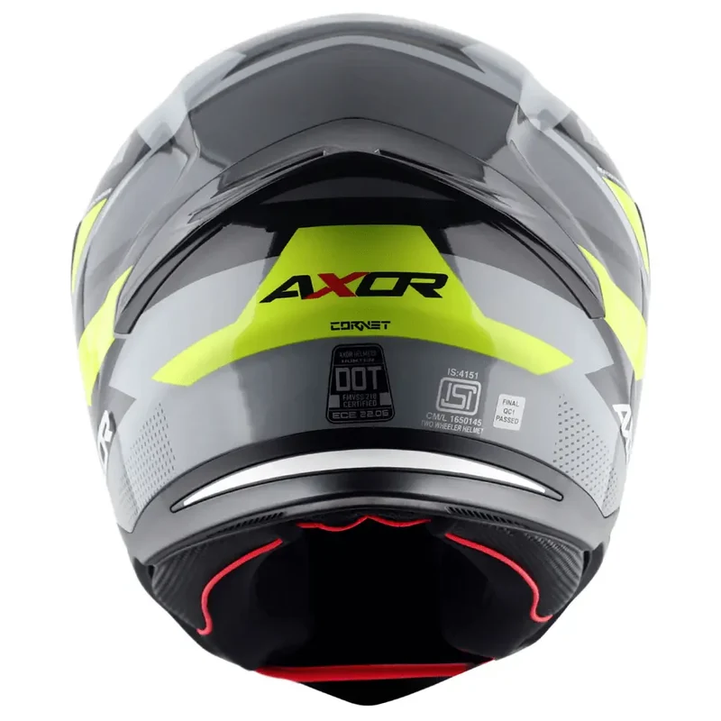 AXOR HUNTER CORNET INTEGRALE CASCHI DI MOTO NERO OPACO GIALLO FLUO