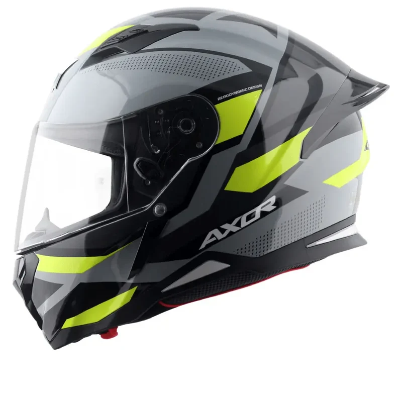 AXOR HUNTER CORNET INTEGRALE CASCHI DI MOTO NERO OPACO GIALLO FLUO
