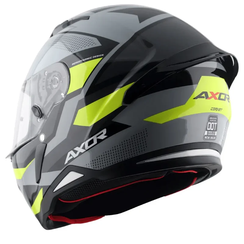 AXOR HUNTER CORNET INTEGRALE CASCHI DI MOTO NERO OPACO GIALLO FLUO