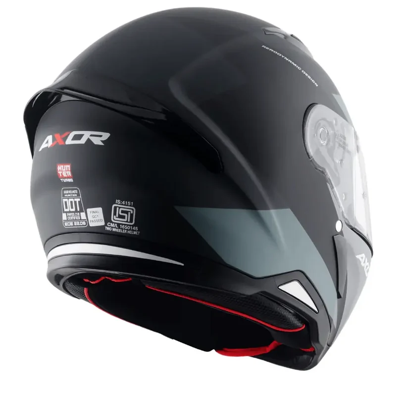 AXOR HUNTER TURBO INTEGRALE CASCHI DI MOTO OPACO NERO GRIGIO