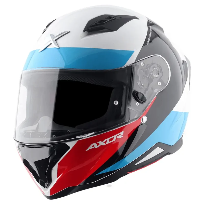 AXOR HUNTER TURBO INTEGRALE CASCHI DI MOTO BIANCO ROSSO