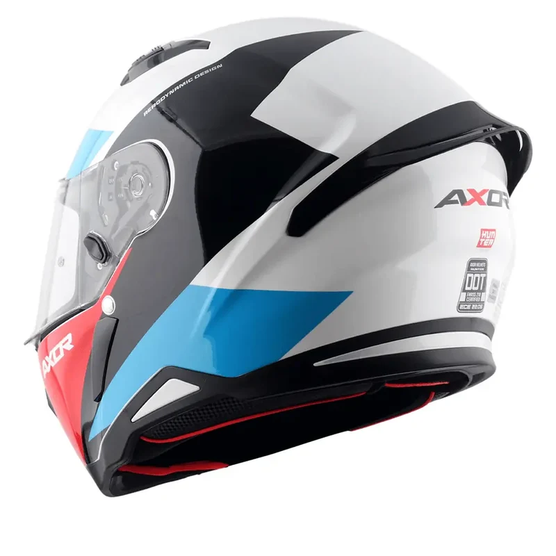 AXOR HUNTER TURBO INTEGRALE CASCHI DI MOTO BIANCO ROSSO