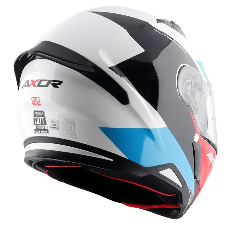 AXOR HUNTER TURBO INTEGRALE CASCHI DI MOTO BIANCO ROSSO