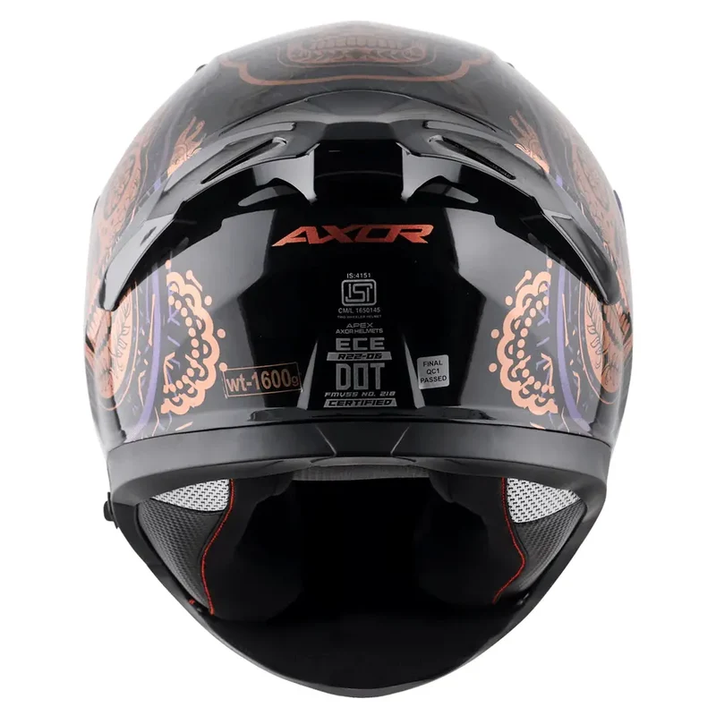 AXOR APEX TRANCE INTEGRALE CASCHI DI MOTO NERO ORO