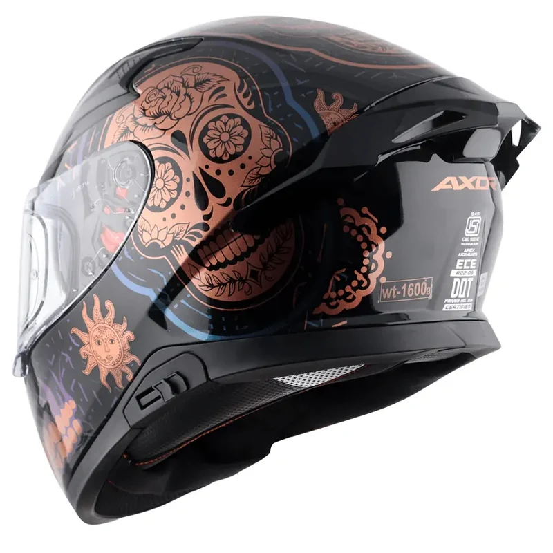 AXOR APEX TRANCE INTEGRALE CASCHI DI MOTO NERO ORO