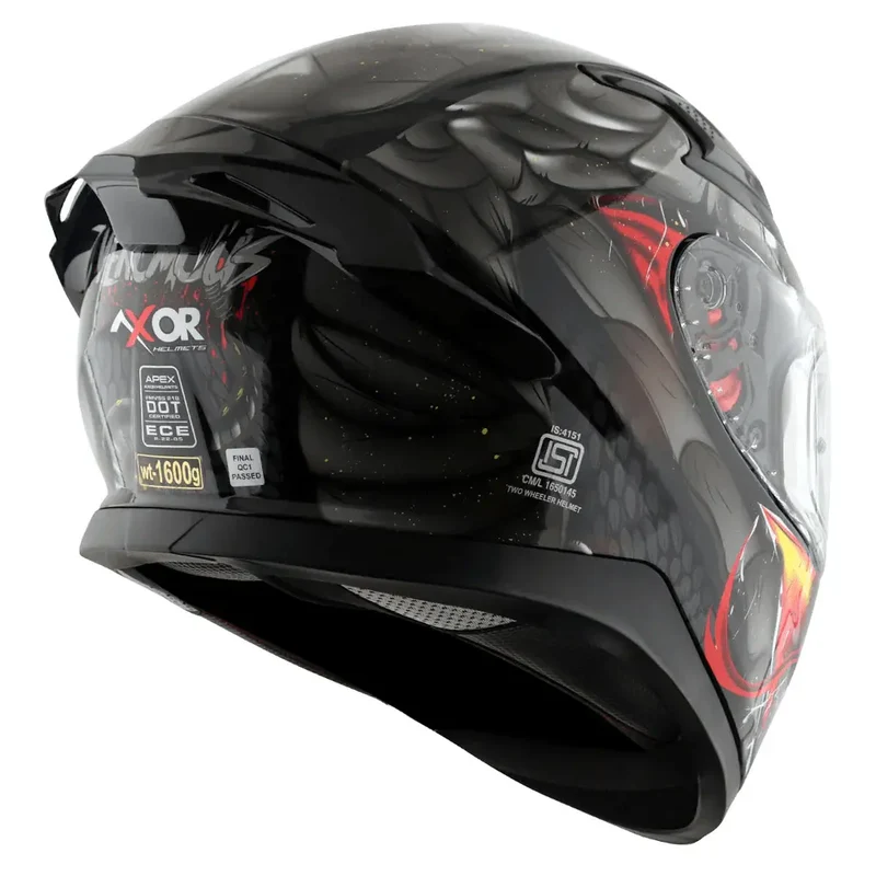 AXOR APEX VENOMOUS DV INTEGRALE CASCHI DI MOTO NERO OPACO GRIGIO