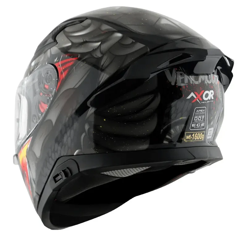 AXOR APEX VENOMOUS DV INTEGRALE CASCHI DI MOTO NERO OPACO GRIGIO