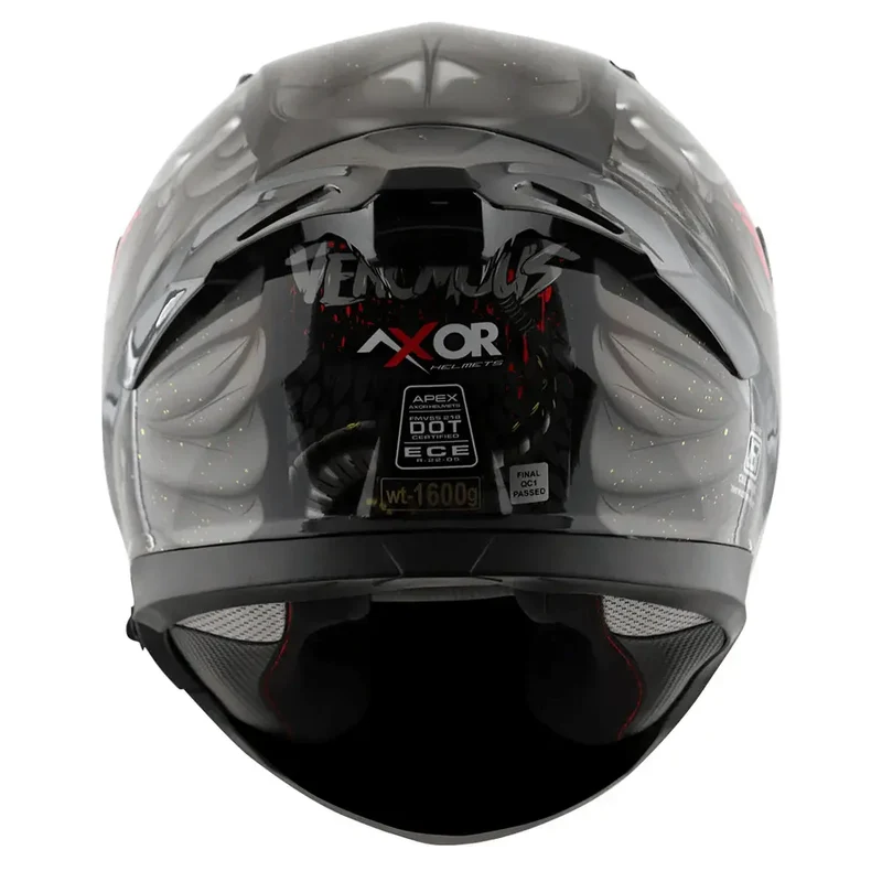 AXOR APEX VENOMOUS DV INTEGRALE CASCHI DI MOTO NERO OPACO GRIGIO