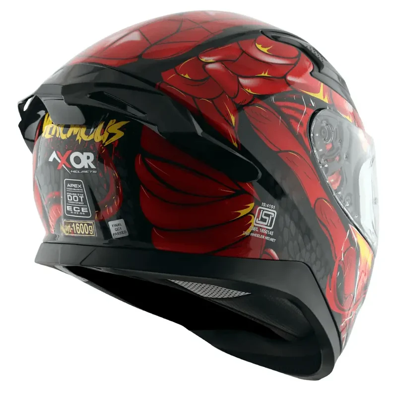 AXOR APEX VENOMOUS DV INTEGRALE CASCHI DI MOTO NERO ROSSO