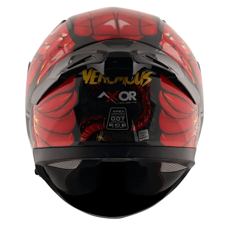 AXOR APEX VENOMOUS DV INTEGRALE CASCHI DI MOTO NERO ROSSO