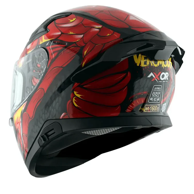 AXOR APEX VENOMOUS DV INTEGRALE CASCHI DI MOTO NERO ROSSO