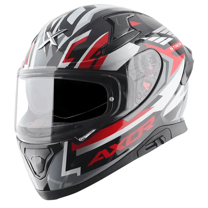 AXOR APEX STREAK INTEGRALE CASCHI DI MOTO NERO ROSSO