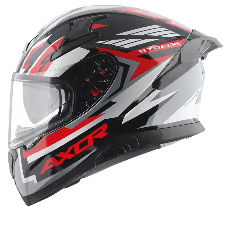 AXOR APEX STREAK INTEGRALE CASCHI DI MOTO NERO ROSSO