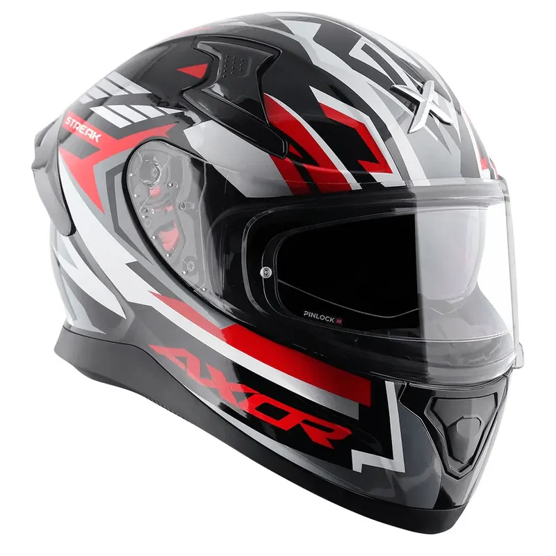 AXOR APEX STREAK INTEGRALE CASCHI DI MOTO NERO ROSSO
