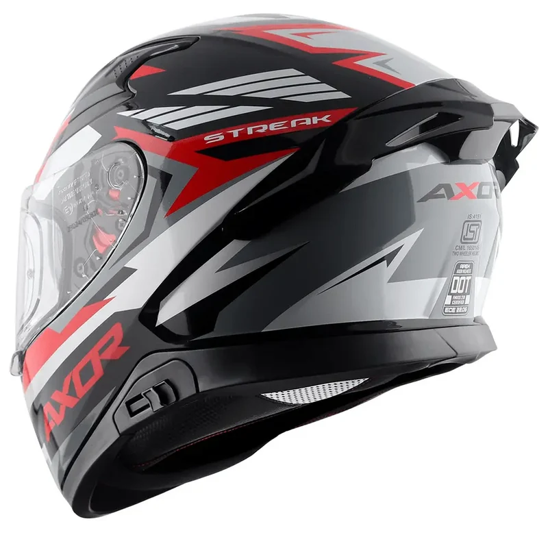 AXOR APEX STREAK INTEGRALE CASCHI DI MOTO NERO ROSSO