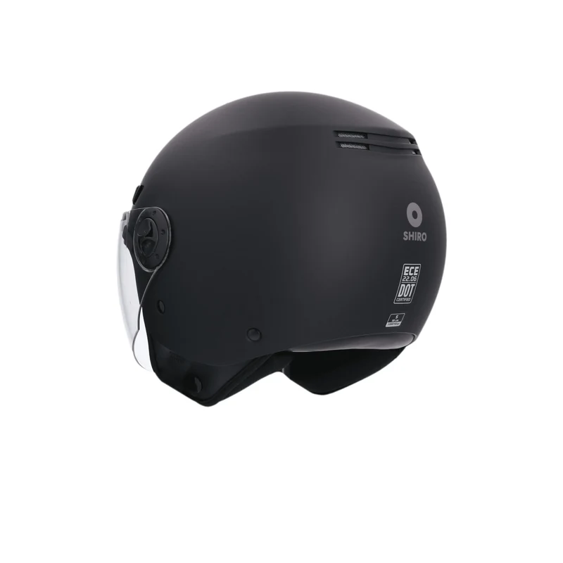 SHIRO HELMETS SH-62 KIOTO CASCHI DI MOTO MONOCROMO NERO OPACO