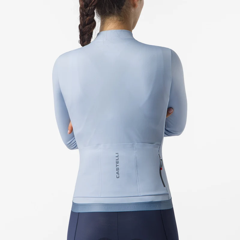 Maglia donna maniche lunghe Castelli Espresso Thermal 2 - Azzurro