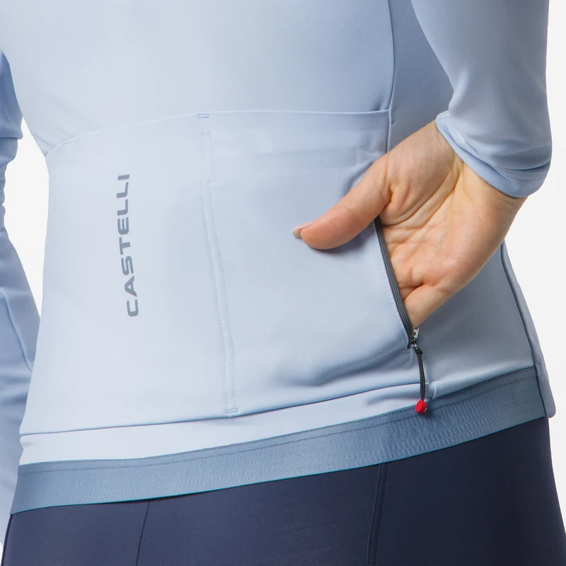 Maglia donna maniche lunghe Castelli Espresso Thermal 2 - Azzurro