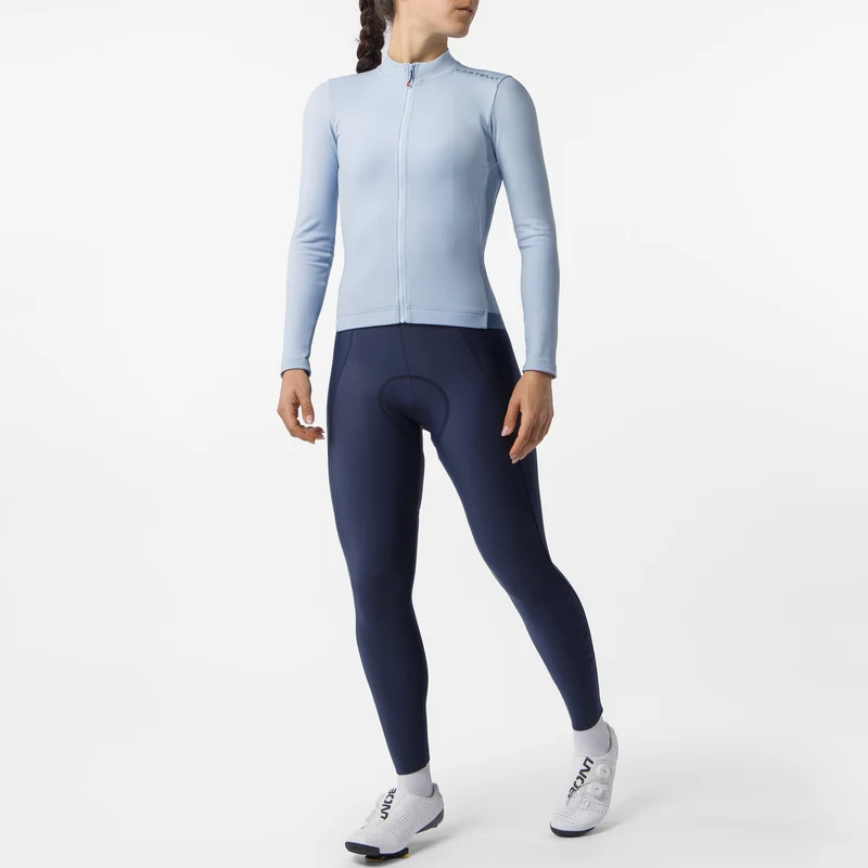 Maglia donna maniche lunghe Castelli Espresso Thermal 2 - Azzurro