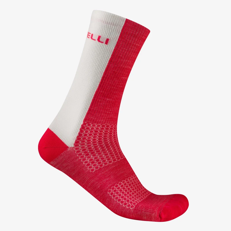 Calze Castelli Logo 18 Merino - Rosso