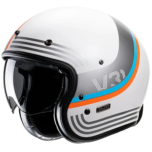 CASCO JET FIBRA HJC V31 BYRON MC27 BIANCO GRIGIO METALIZZATO