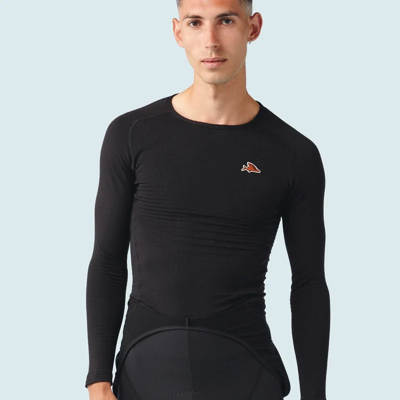 Maglia intima maniche lunghe Cafe du cycliste Coline - Nero