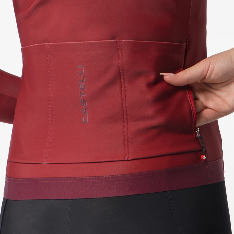 Maglia donna maniche lunghe Castelli Espresso Thermal 2 - Rosso