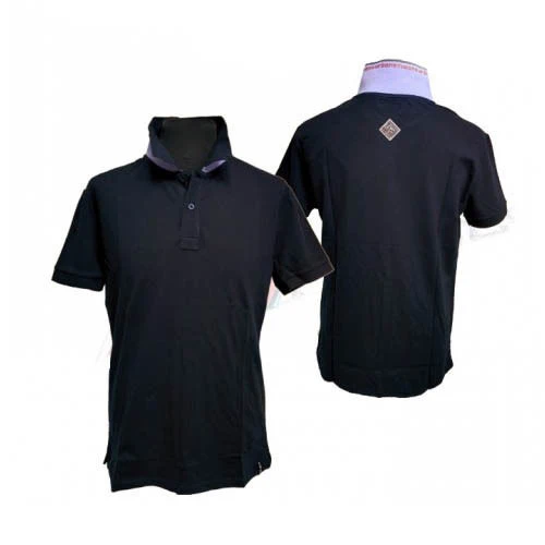 MAGLIA POLO REGULAR NERO BLU DENIM TAGLIA M