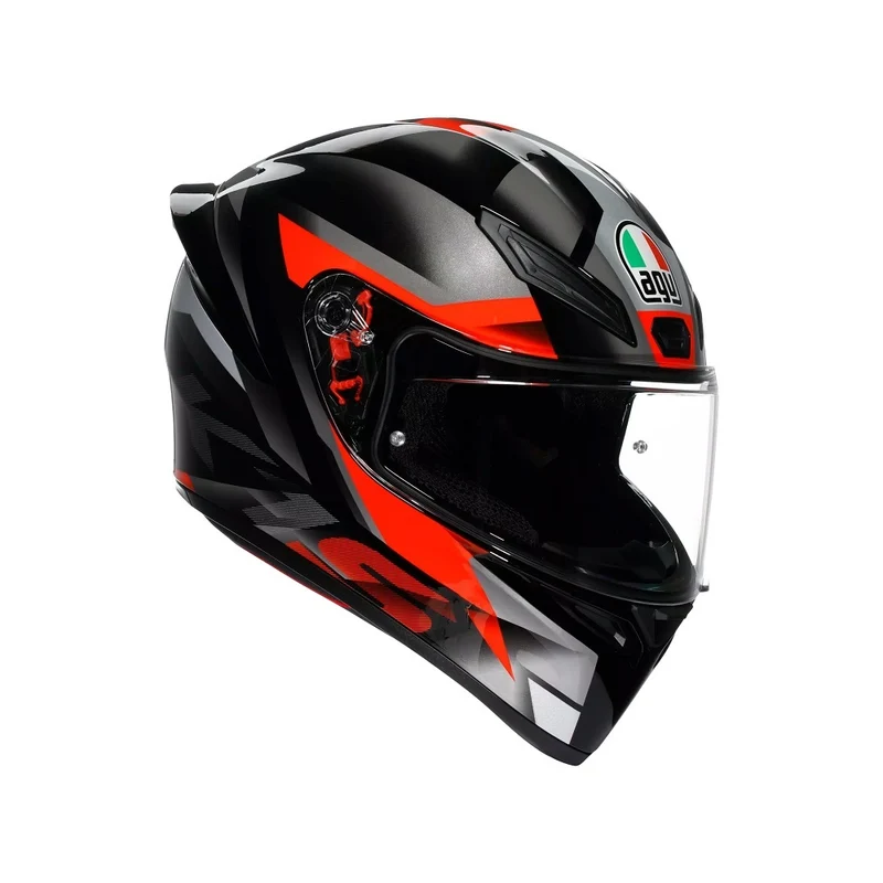 CASCO INTEGRALE K1 S AGV E2206 FASTLAP NERO GRIGIO ROSSO