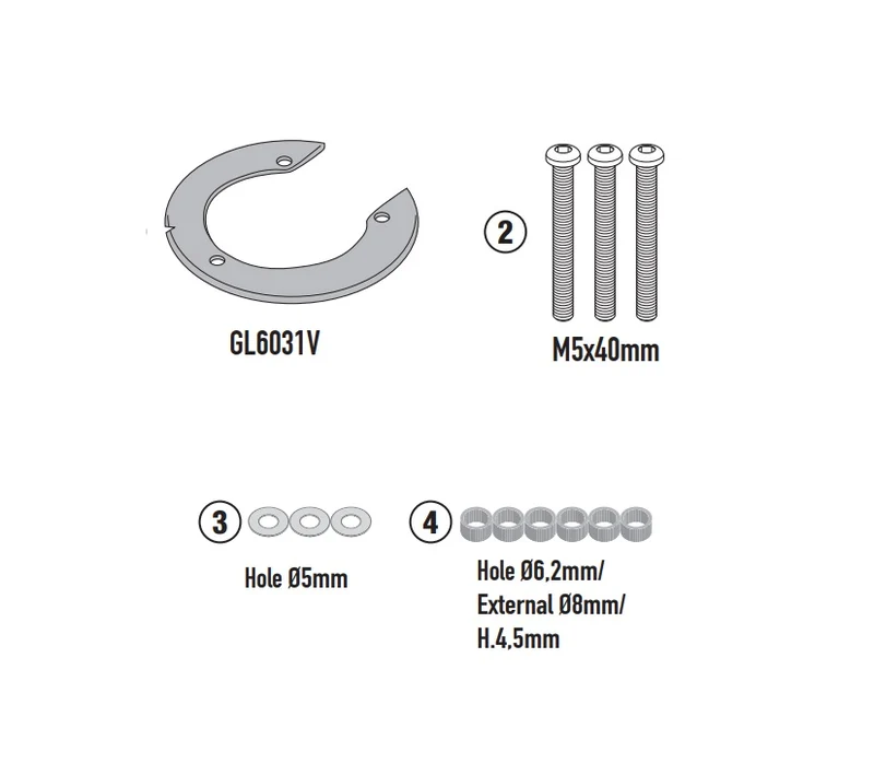 FLANGIA METALLICA BF93 KOVE 800X PRO 2024 X BORSA TANK LOCK GIVI