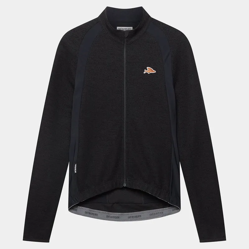 Maglia maniche lunghe Cafe du Cycliste Marguerite - Nero
