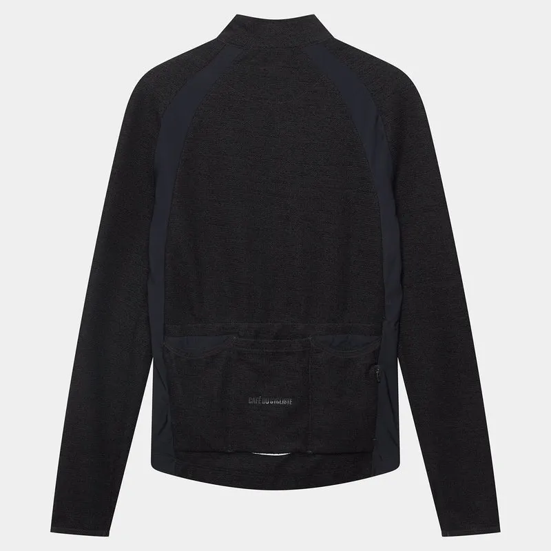 Maglia maniche lunghe Cafe du Cycliste Marguerite - Nero