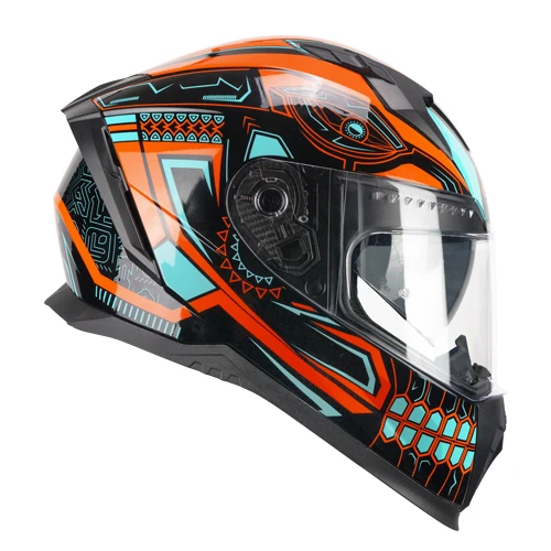 CASCO INTEGRALE CGM 311A BLAST MONO NERO ARANCIO AZZURRO LUCIDO